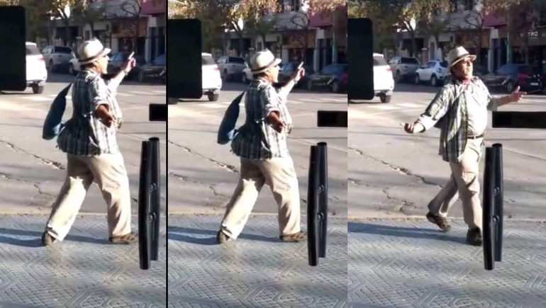 Video imperdible: alegró la mañana cipoleña con desopilante bailecito callejero