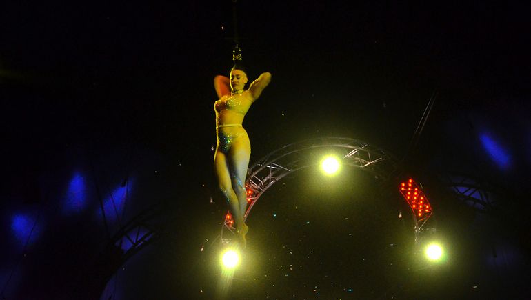 Uno de los momentos sublimes del show. Foto Antonio Spagnuolo. Uno de los momentos sublimes del show. Foto Antonio Spagnuolo.