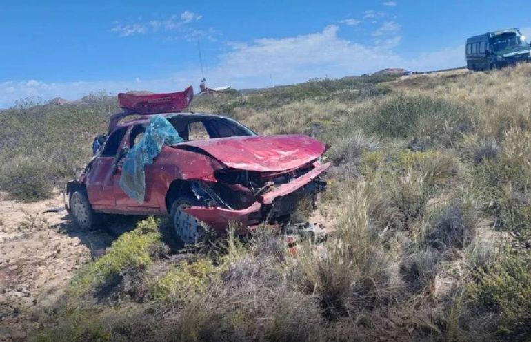 Así quedó el Fiat Palio en el que circulaban las mujeres.