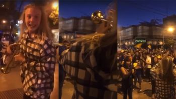 cipolletti: el festejo de boca tuvo  trompetista y se volvio viral