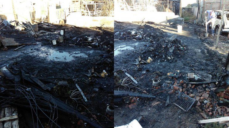 Se prendió fuego una casilla en la 4 de Agosto y toda una familia quedó en la calle
