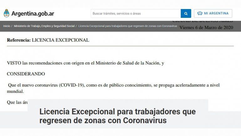 Otorgarán licencia extraordinaria a quienes regresen de zonas con coronavirus