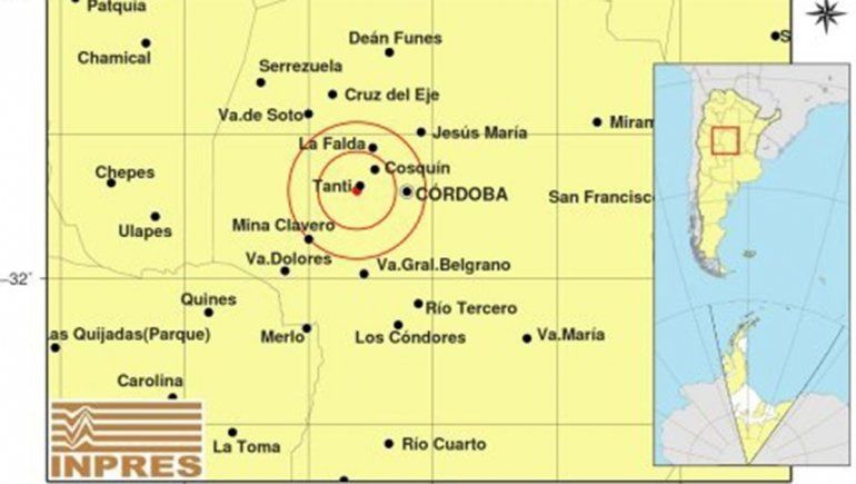 Un sismo de 4,4 grados sacudió a Córdoba
