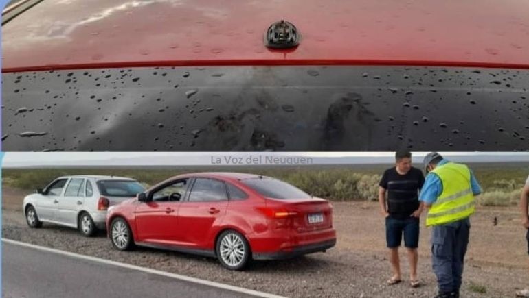 Viajaba por la Ruta 22 y le cayó un rayo sobre el auto
