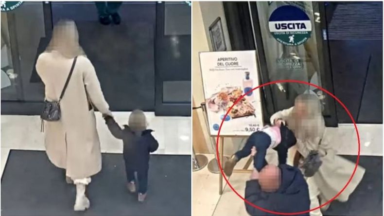 La nena fue trasladada de urgencia al hospital tras el violento forcejeo con el agresor en la puerta del supermercado.