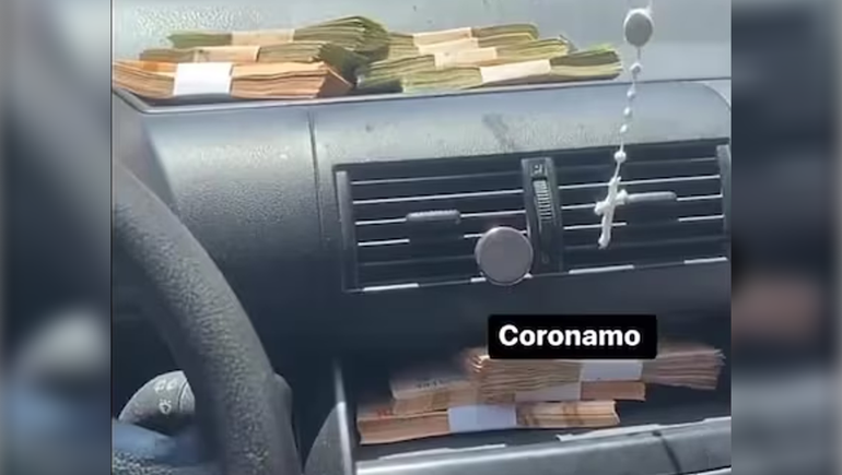 Un policía federal robó $100 mil y lo festejó con una foto en las redes