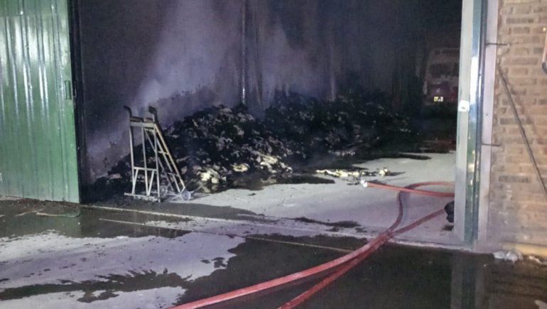 Ex Toddy: voraz incendio afectó un galpón y dos camionetas