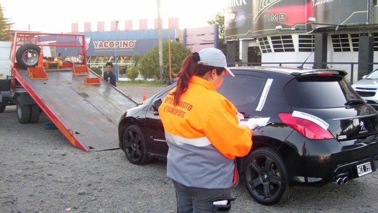 El operativo de Tránsito se realizó frente al destacamento de Caminera.