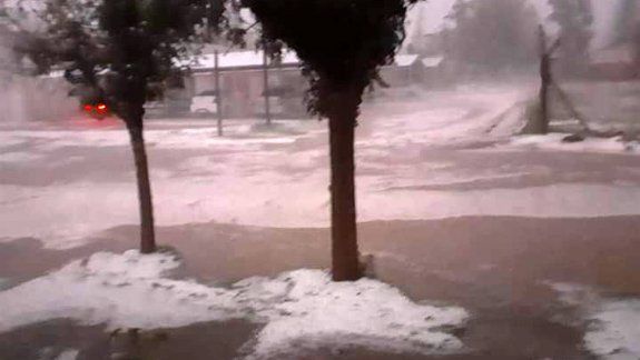 La tormenta de lluvia y granizo azotó al Valle Medio