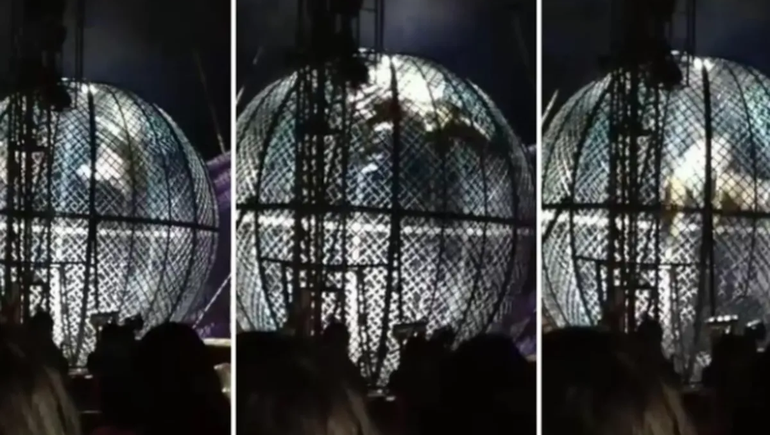 Video: fuerte accidente entre dos motos dentro del globo de la muerte