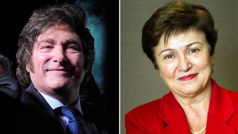 Javier Milei y Kristalina Georgieva