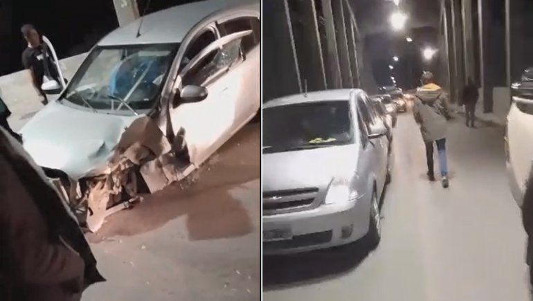 Accidente en el puente carretero.