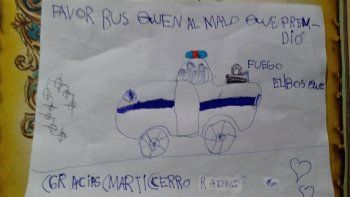 nena conmovio con un dibujo: busquen al malo que prendio el bosque nena conmovio con un dibujo: busquen al malo que prendio el bosque