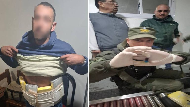 Llevaba los cuatro ladrillos de cocaína adosados en el abdomen. | LMCipolletti.com Llevaba los cuatro ladrillos de cocaína adosados en el abdomen.