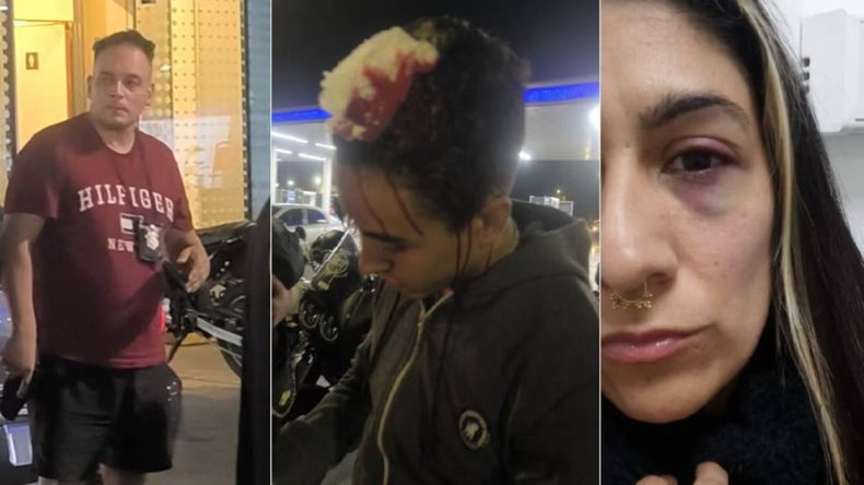 Violento enfrentamiento entre un policía y una empleada judicial contra motoqueros: tiros y hospitalizados