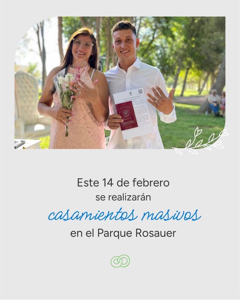 Las parejas tienen tiempo hasta el 9 de febrero para participar de los casamientos masivos.&nbsp;