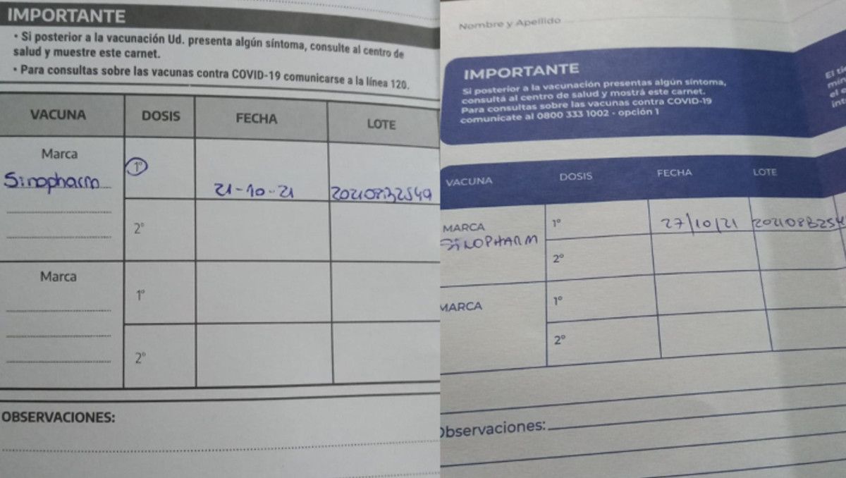 Vacunaron dos veces a una nena por error en una semana