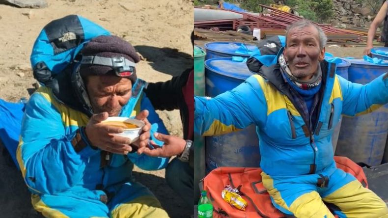 Tras el hallazgo del guía en el Everest, un helicóptero lo trasladó a un hospital de Katmandú.