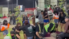 La pelea se desató en el área gastronómica de la Fiesta Nacional de la Manzana.&nbsp;