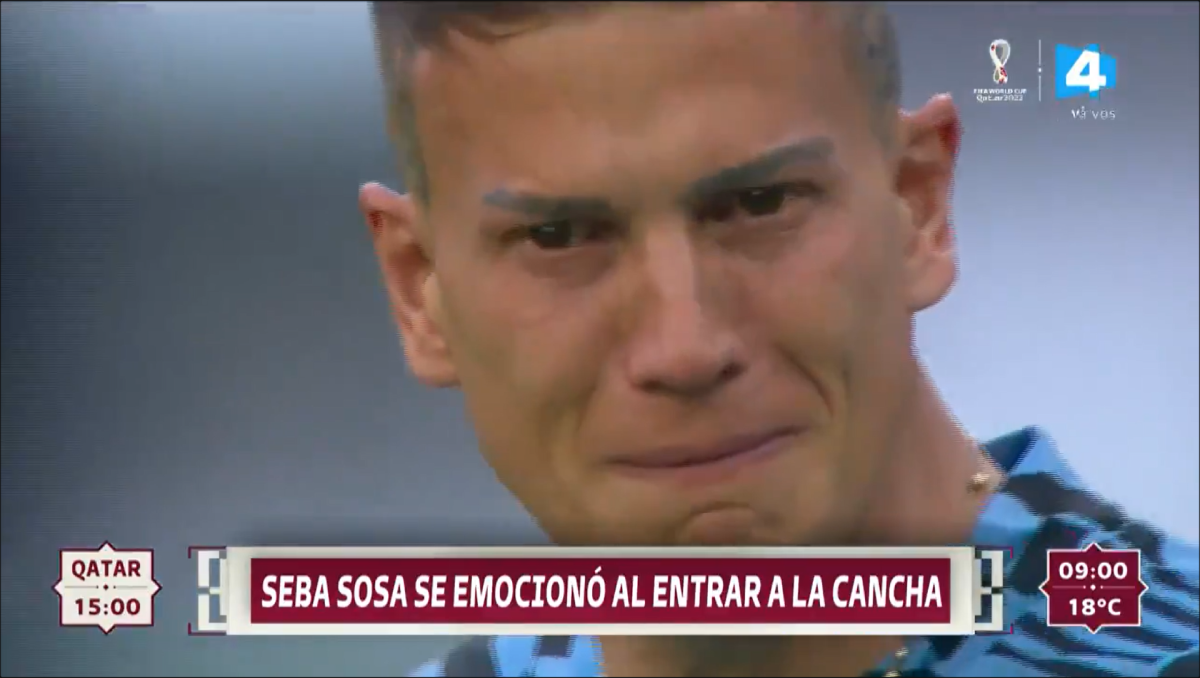El llanto de Sebastián Sosa en la entrada en calor de Uruguay