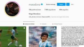 Actividad inusual en la cuenta de Maradona ¿fue hackeada?