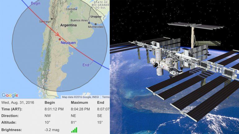 La Estación Espacial Internacional podrá verse esta noche en el Alto Valle