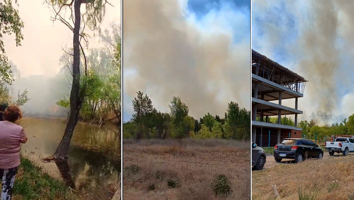Plottier: se desató un gran incendio que afecta la zona ribereña