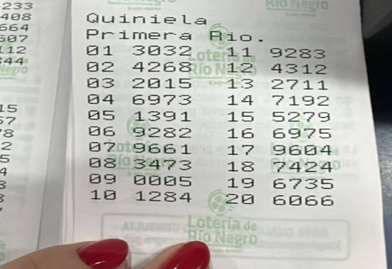 El resultado oficial con el 32 a la cabeza. ¿Salto la banca en Cipolletti? El resultado oficial con el 32 a la cabeza. ¿Salto la banca en Cipolletti?