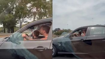 Un hombre hizo que un nene manejara en plena autopista Ricchieri