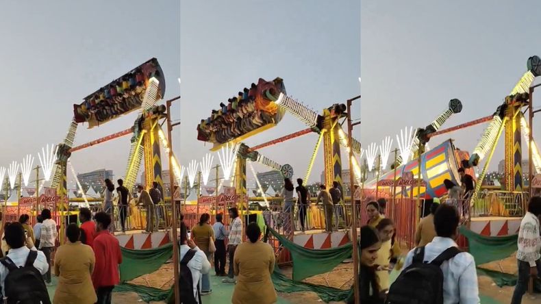 India: colapsó un juego mecánico y un policía murió mientras asistía a las víctimas