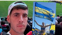 Gonzalo Cardozo en uno de los partidos del Mundial de Clubes y Ornella Bilo en el banderazo de Boca.