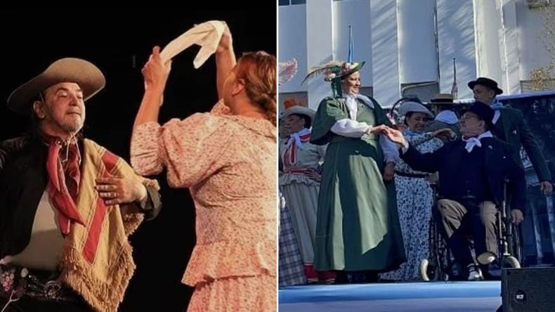 El padre era bailarín folclórico pero desde que le amputaron la pierna, no pudo volver a hacerlo. Ahora con la prótesis volverá a bailar.