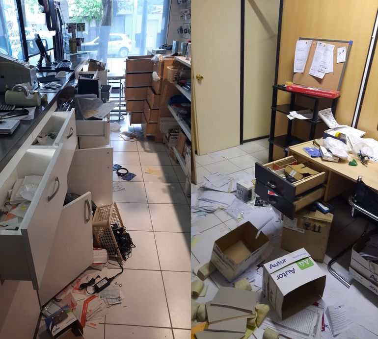 Boqueteros desvalijaron un local de computación en pleno centro