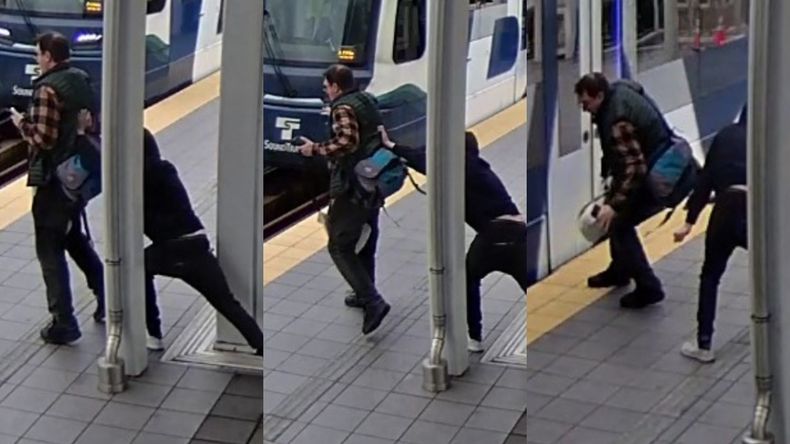 El hecho ocurrió en una estación de Seattle, Estados Unidos, donde la víctima esperaba la llegada de un tren