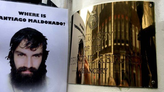 En Europa también pidieron por la aparición de Santiago Maldonado  