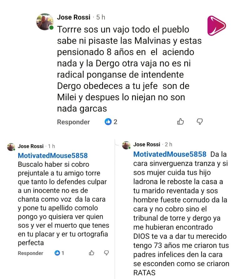 Los posteos en redes sociales fueron publicados y luego eliminados por el padre de Enrique Rossi.