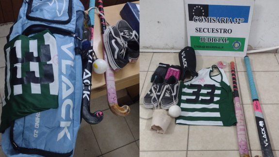 Lo atraparon en la calle con un equipo de hockey robado