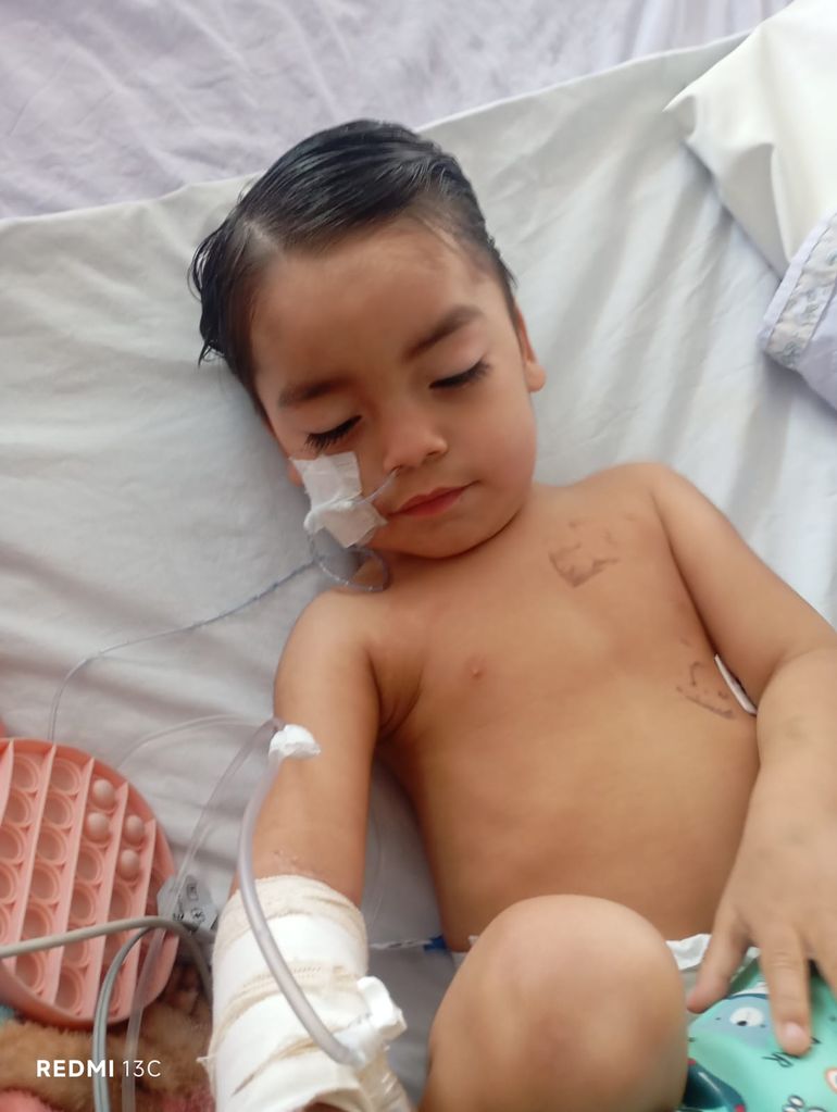 Hasta la semana pasada, Eithan permanecía en la Unidad de Terapia Intensiva Pediátrica del Hospital Francisco López Lima de General Roca.