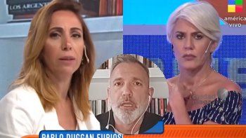 dos panelistas de intrusos apuraron a duggan en vivo