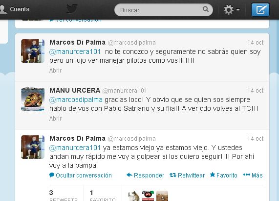 Di Palma felicitó a Urcera por Twitter