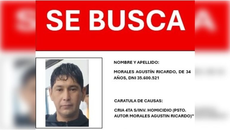 Agustín Morales es buscado por el crimen de Agustín Troncoso ocurrido en Costa Norte de Cipolletti.&nbsp;