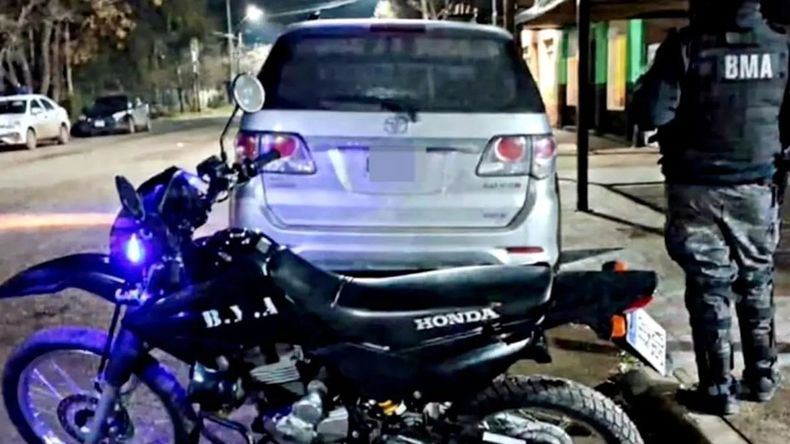 El vehículo fue interceptado por la Brigada Motorizada de Apoyo (BMA) durante un control de rutina. Foto: Gentileza.