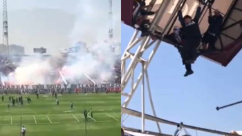 Dramático: cae el techo de un estadio durante un banderazo