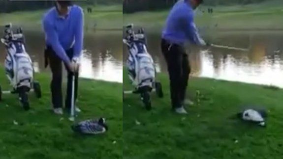 Un golfista profesional decapitó a un ganso en vivo