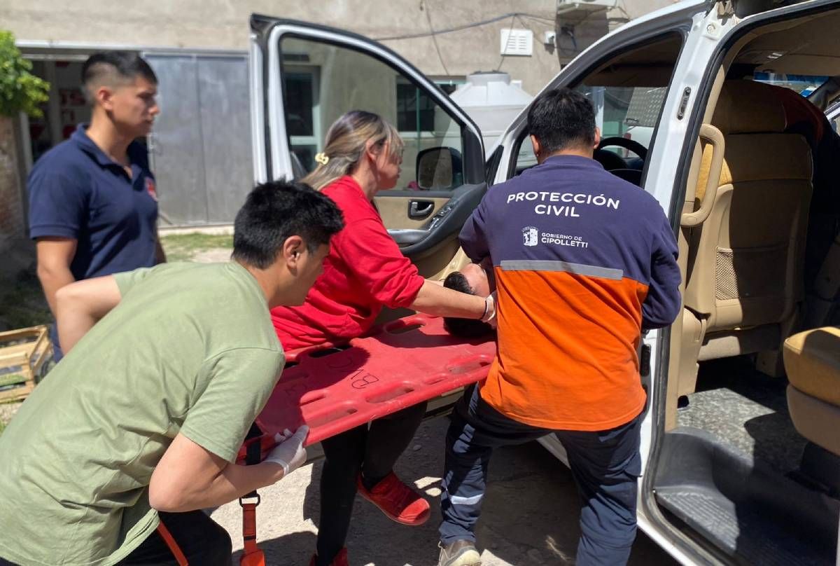 Una simulación en medio de las capacitaciones.