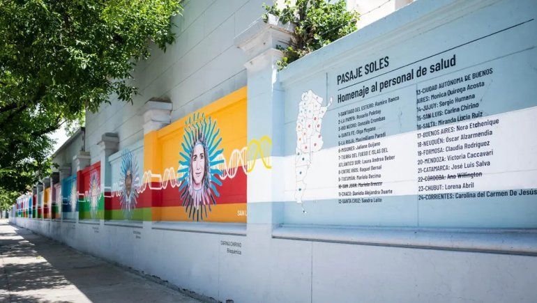 Microbiólogo rionegrino aparece en un mural homenaje al personal de Salud