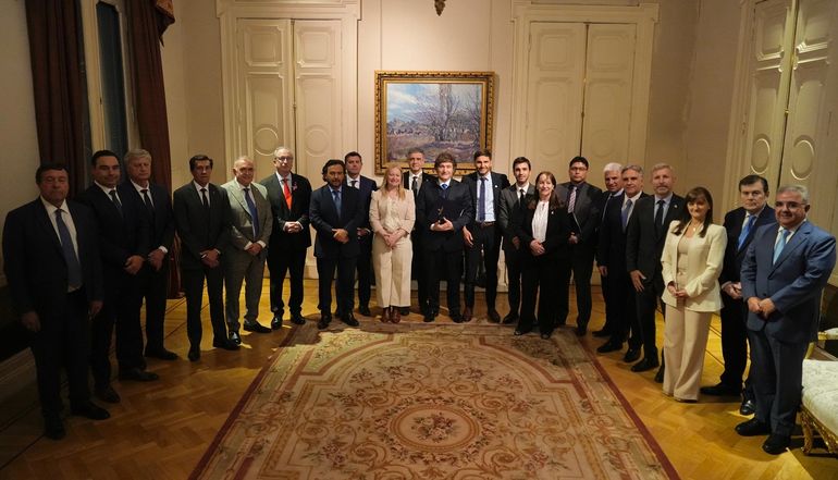 Javier Milei recibió a los gobernadores en Casa Rosada este jueves.