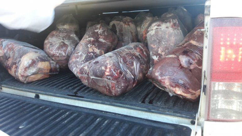 Lo atraparon con 200 kilos de carne ilegal escondidos en la camioneta