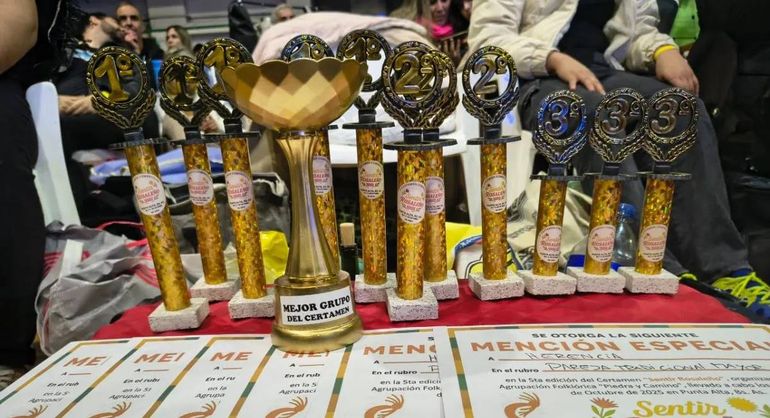 Los trofeos que obtuvo la delegación rionegrina en el importante certamen.