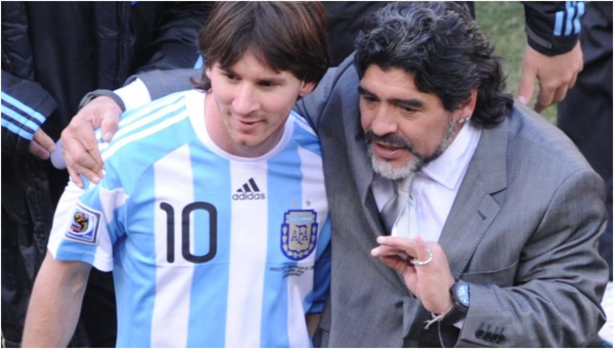 Diego Maradona y Lionel Messi